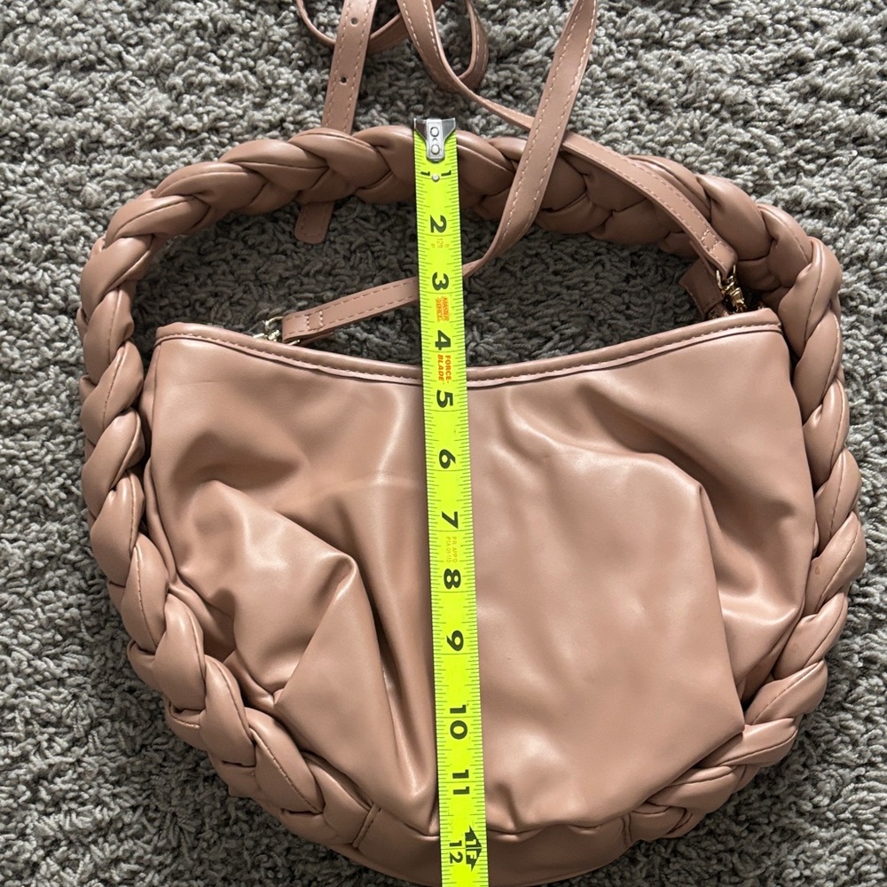 Madden NYC Luxurious Braided Handle Hobo Bag in Nude - Picture 7 of 10